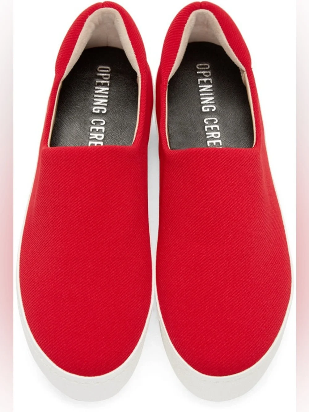Opening Ceremony Red Slip-On Platform Sneakers